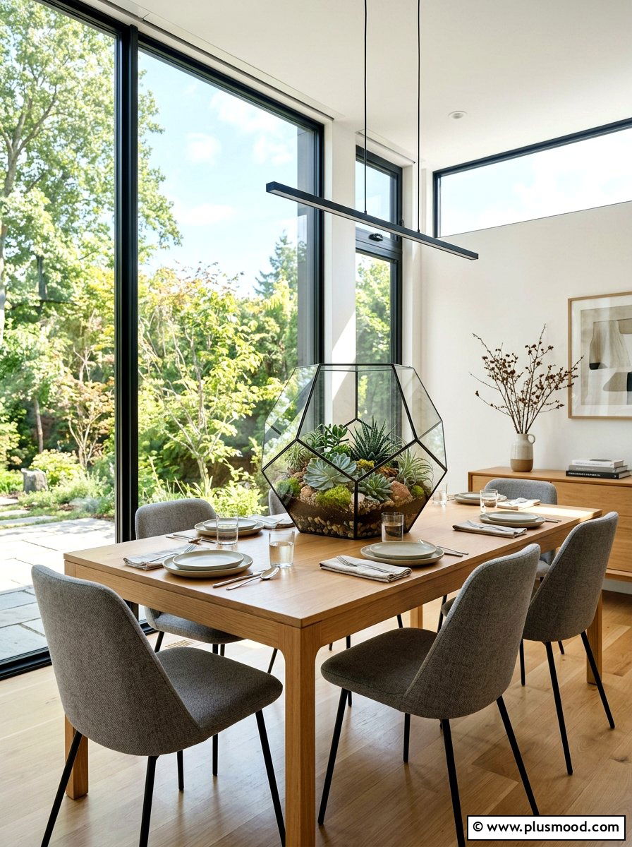 Glass Terrarium Display - 25 summer centerpiece ideas for dining table