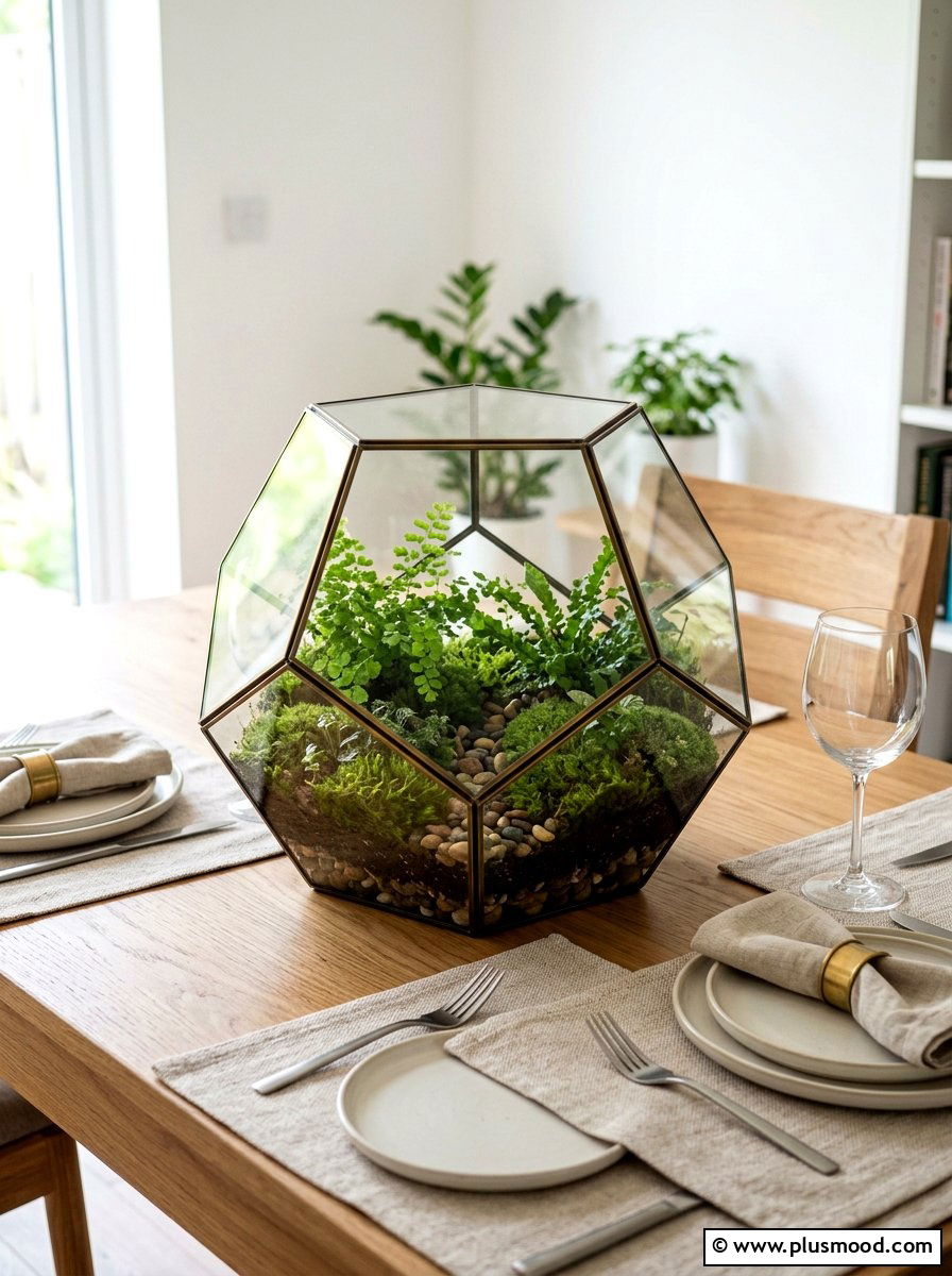 Glass Terrarium Table Centerpiece - 25 summer small planter ideas