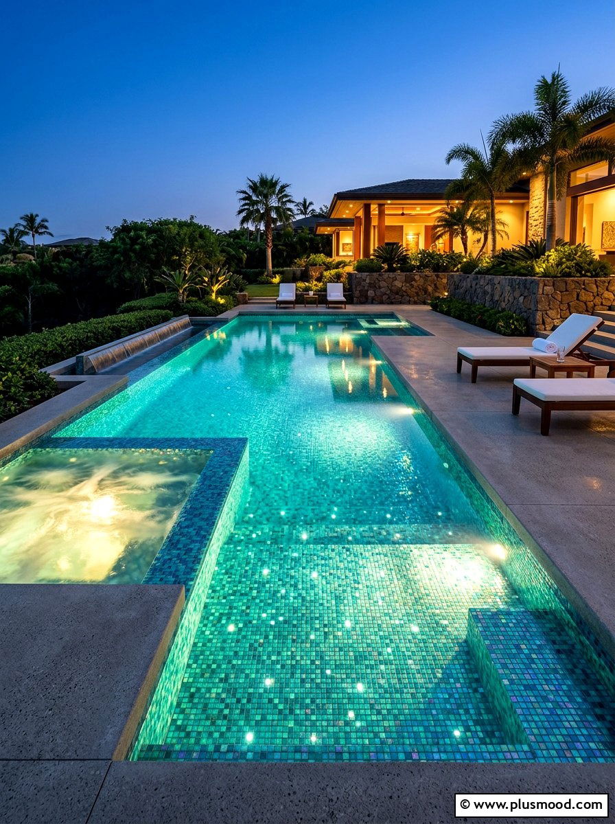 25 Pool Landscaping Ideas With Night Lighting for Glow