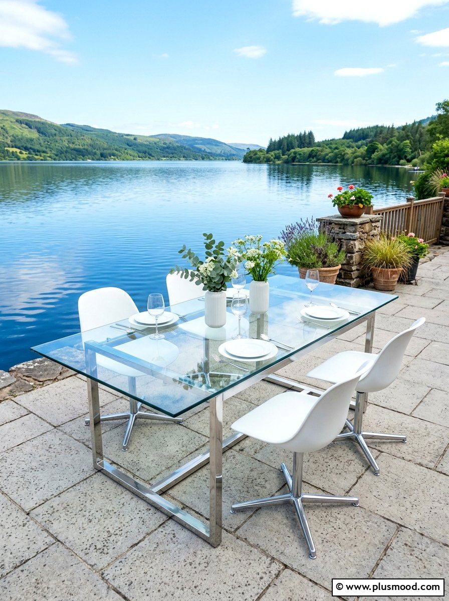 Glass Top Table - 25 summer poolside dining ideas