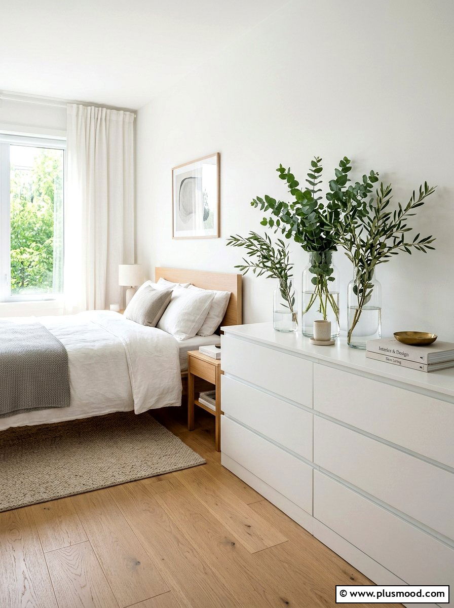 Glass Vase Decor - 25 simple summer bedroom ideas