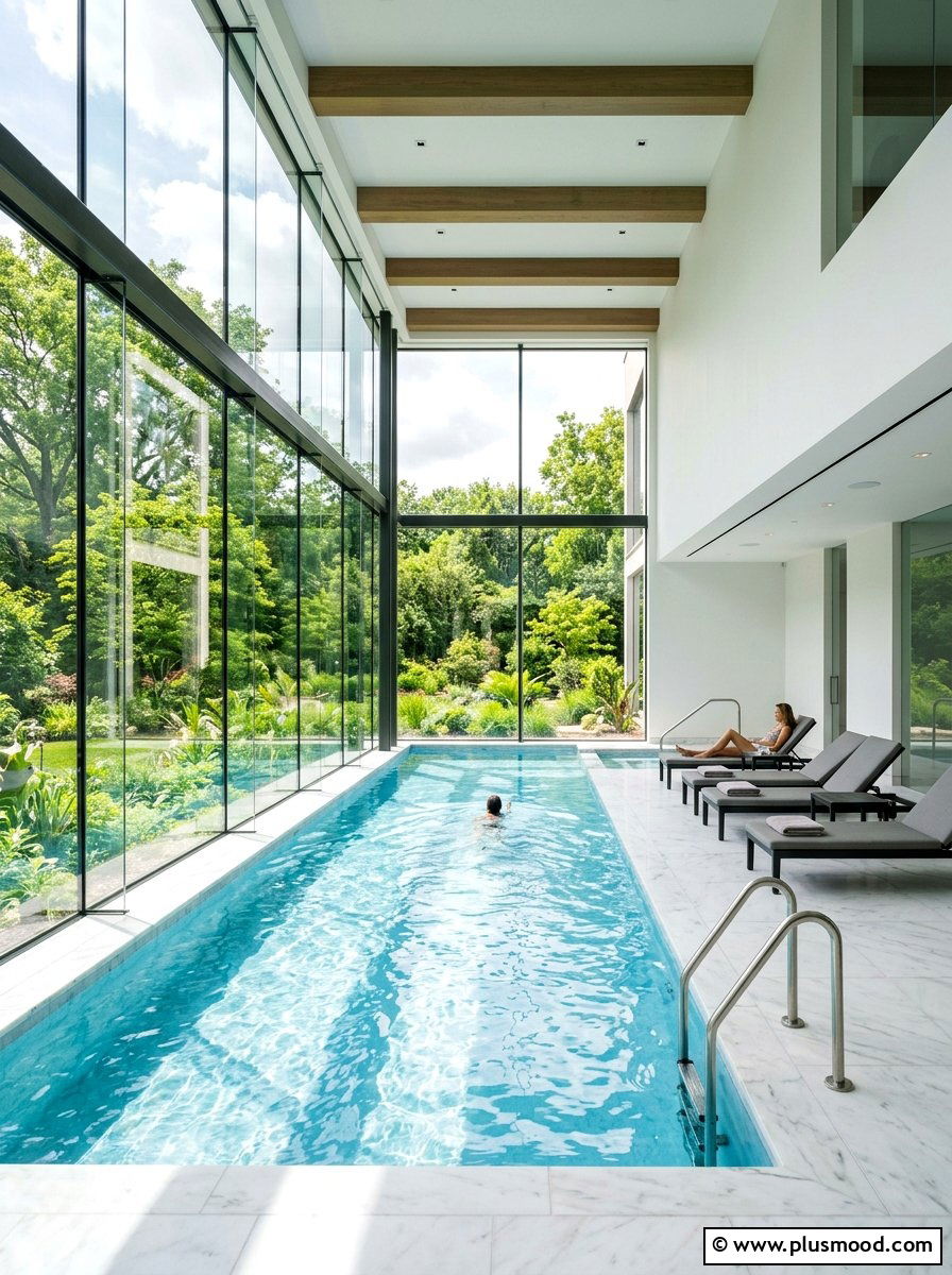 Glass Wall Indoor Pool - 25 pool landscaping ideas for indoor pools