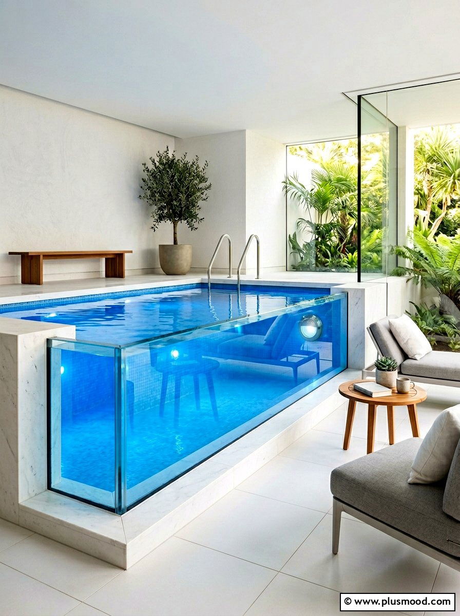 Glass Wall Pool - 25 summer backyard pool ideas