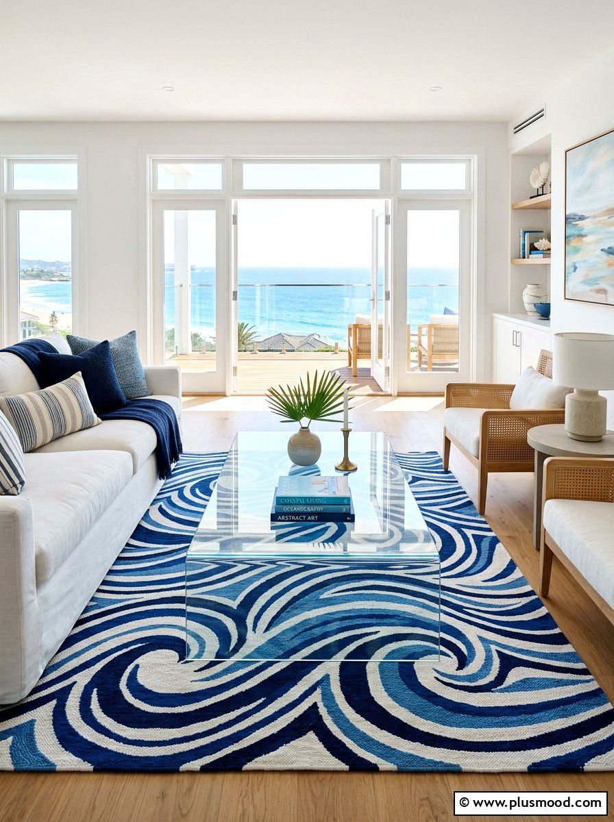 Glass coffee table living room - 25 beachy summer living room ideas