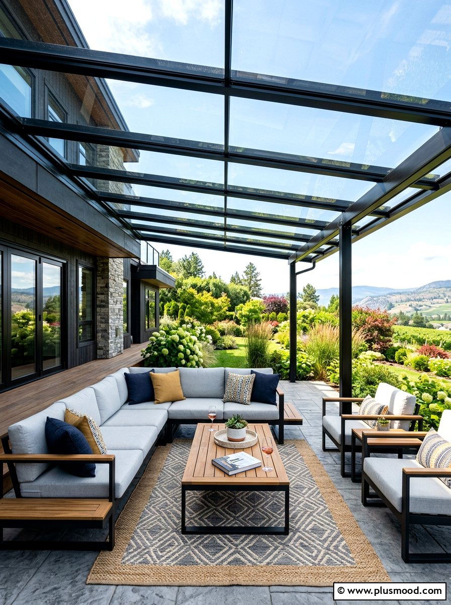 Glass patio roof - 25 summer patio shade ideas