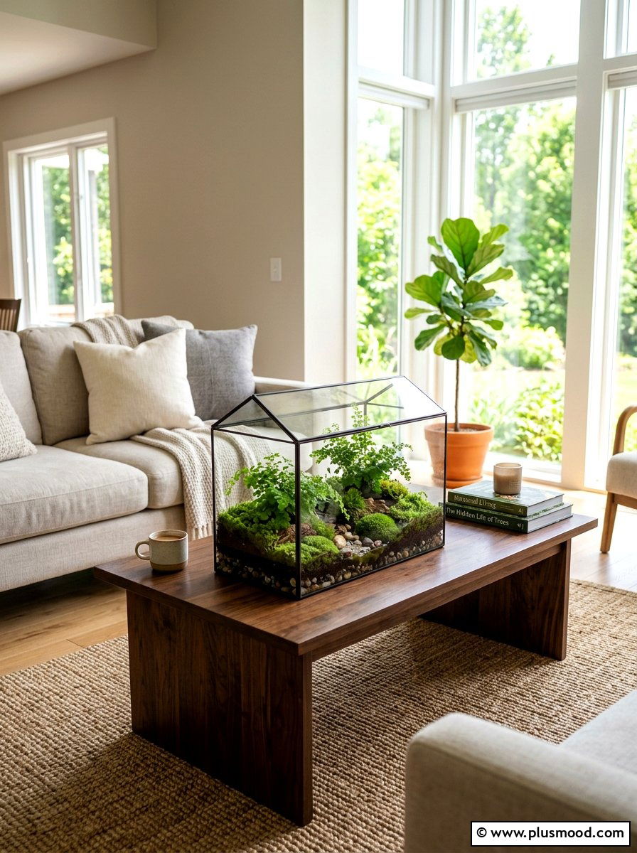 Glass terrarium decor - 25 summer greenery decor ideas for living room