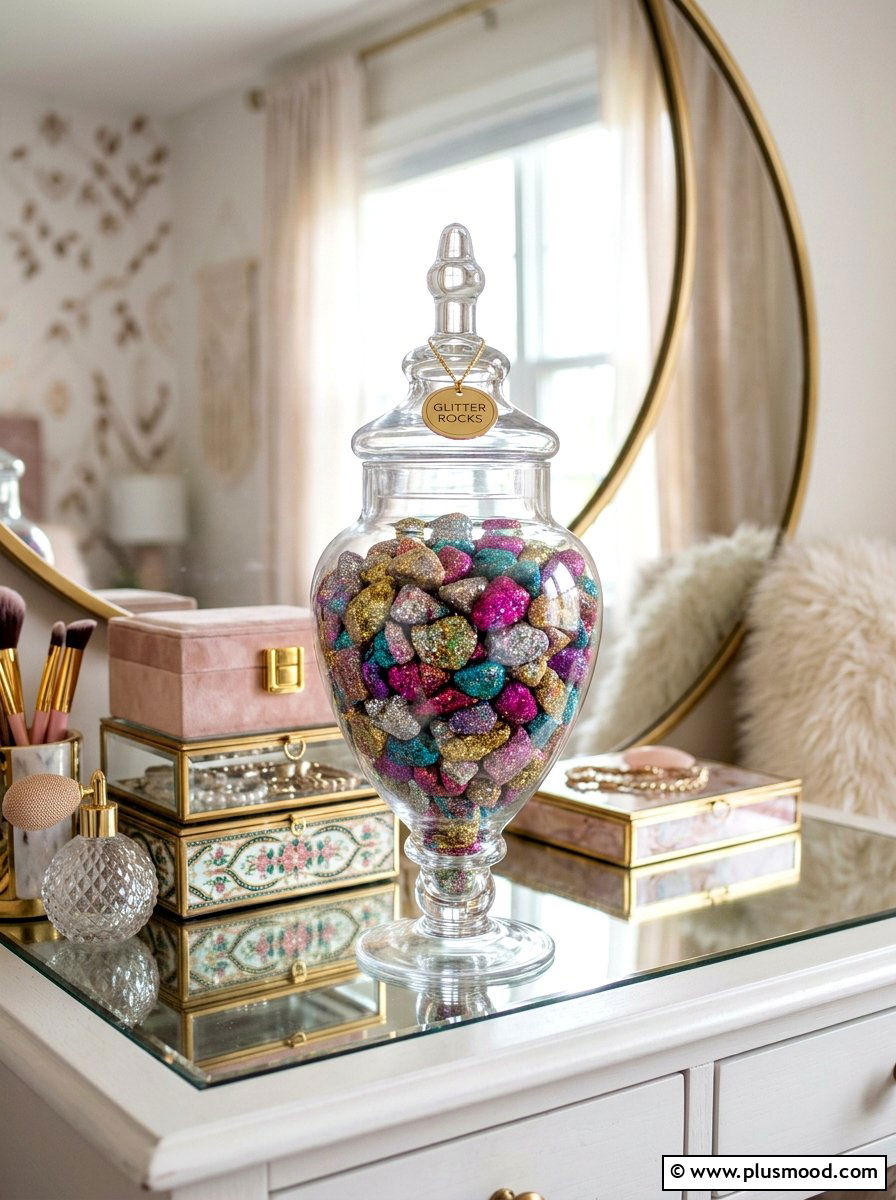 Glitter Rock - 25 painted rock ideas for kids