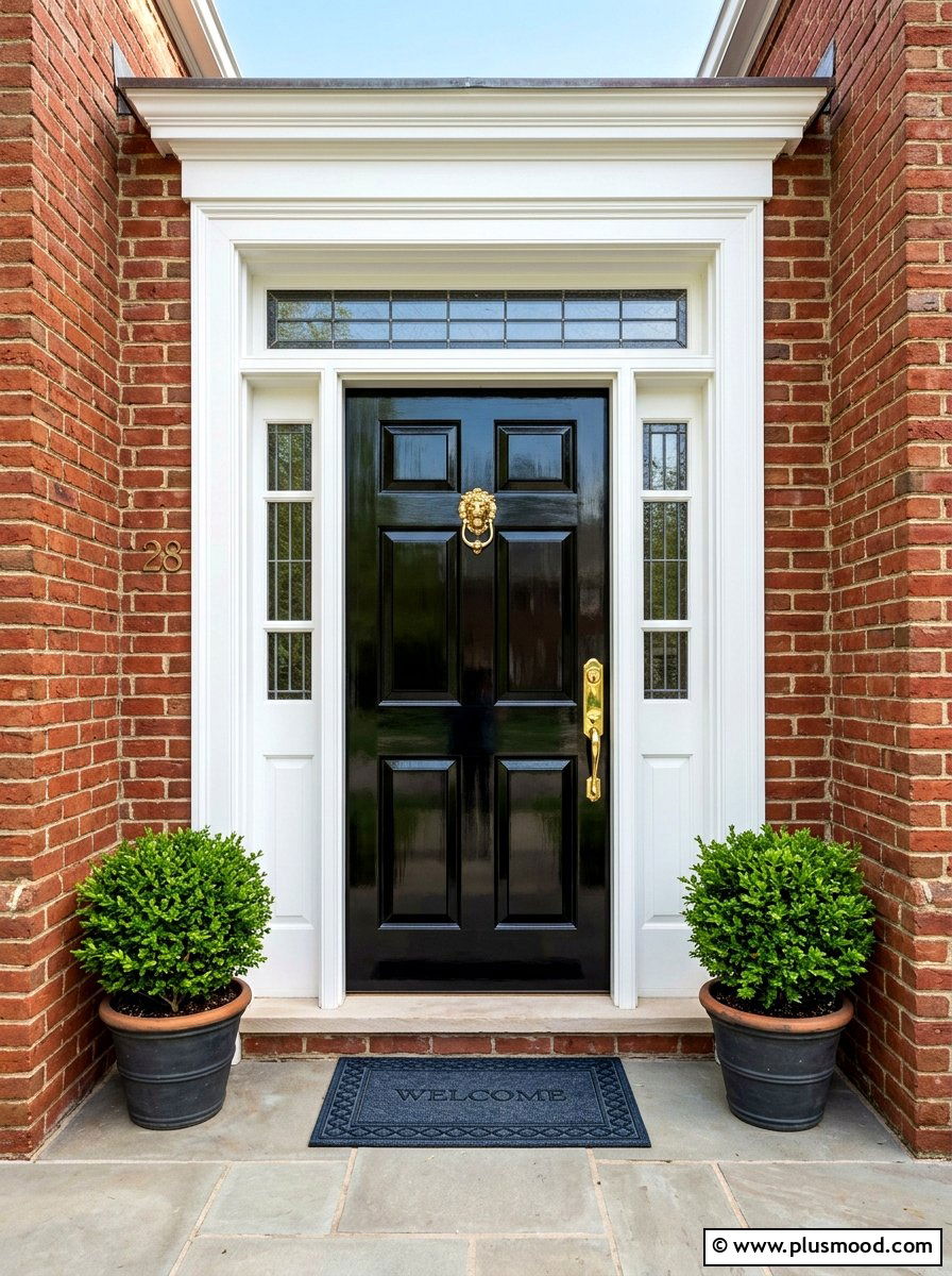 Glossy Black Front Door - 25 summer black front door ideas