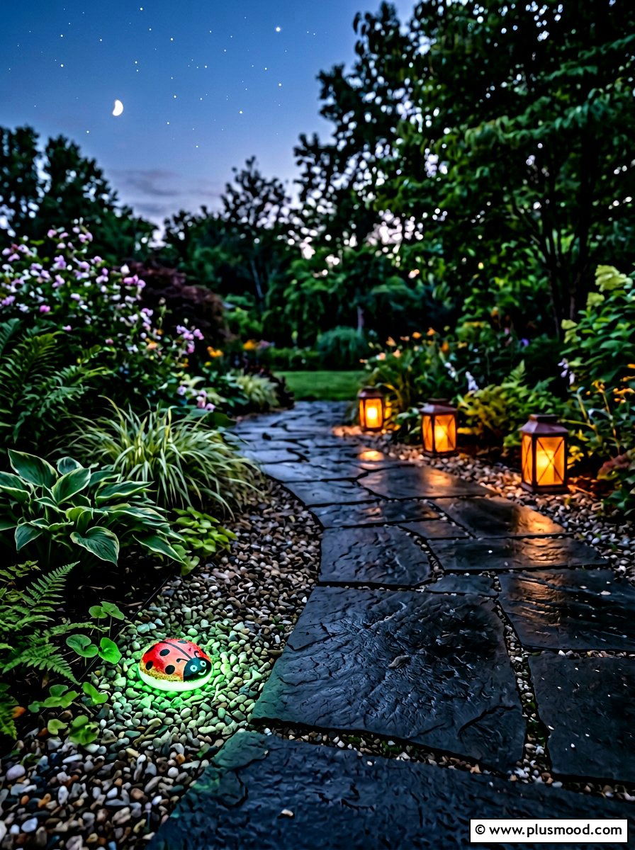 Glow In The Dark Ladybug Rock - 25 painted rock ideas with ladybugs