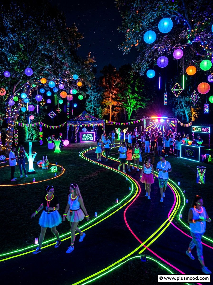 Glow In The Dark Party - 25 summer kid friendly outdoor party ideas