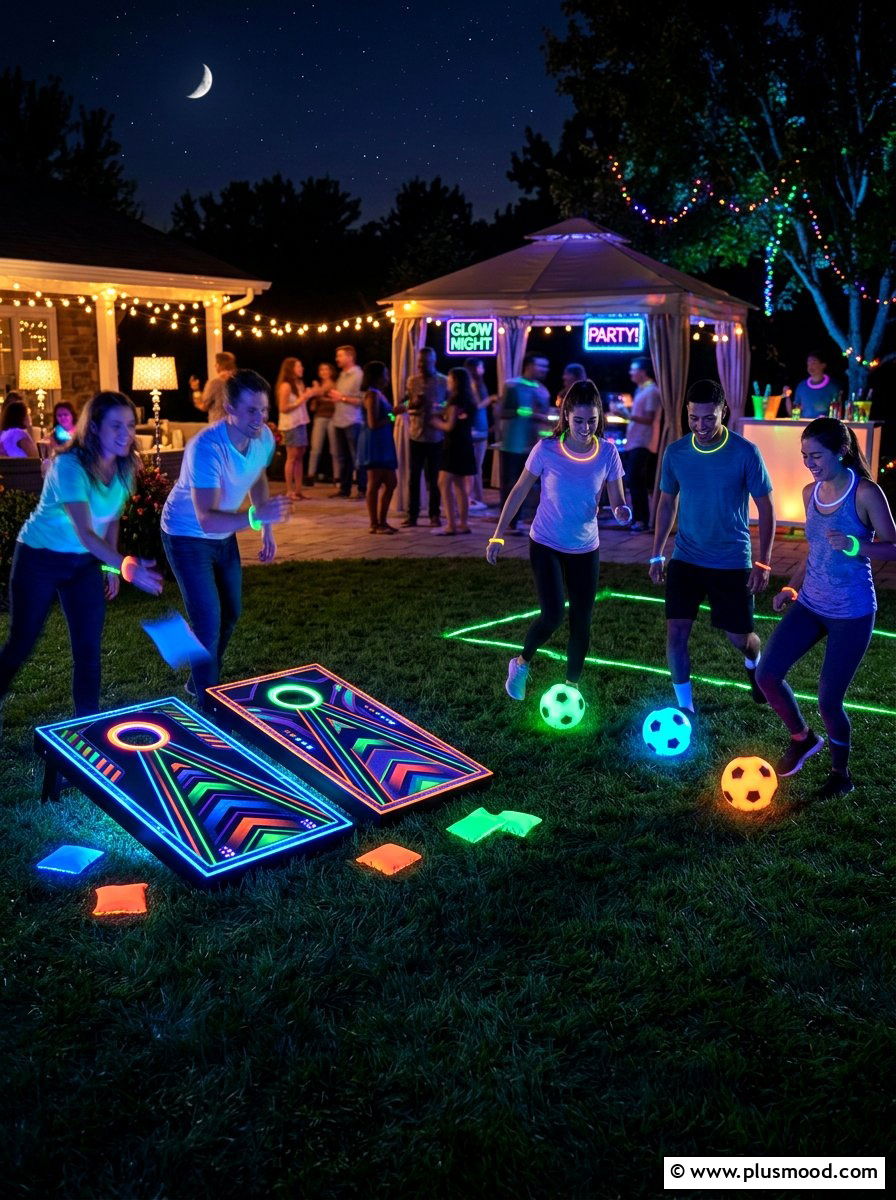 Glow In The Dark Yard Games - 25 summer backyard party ideas