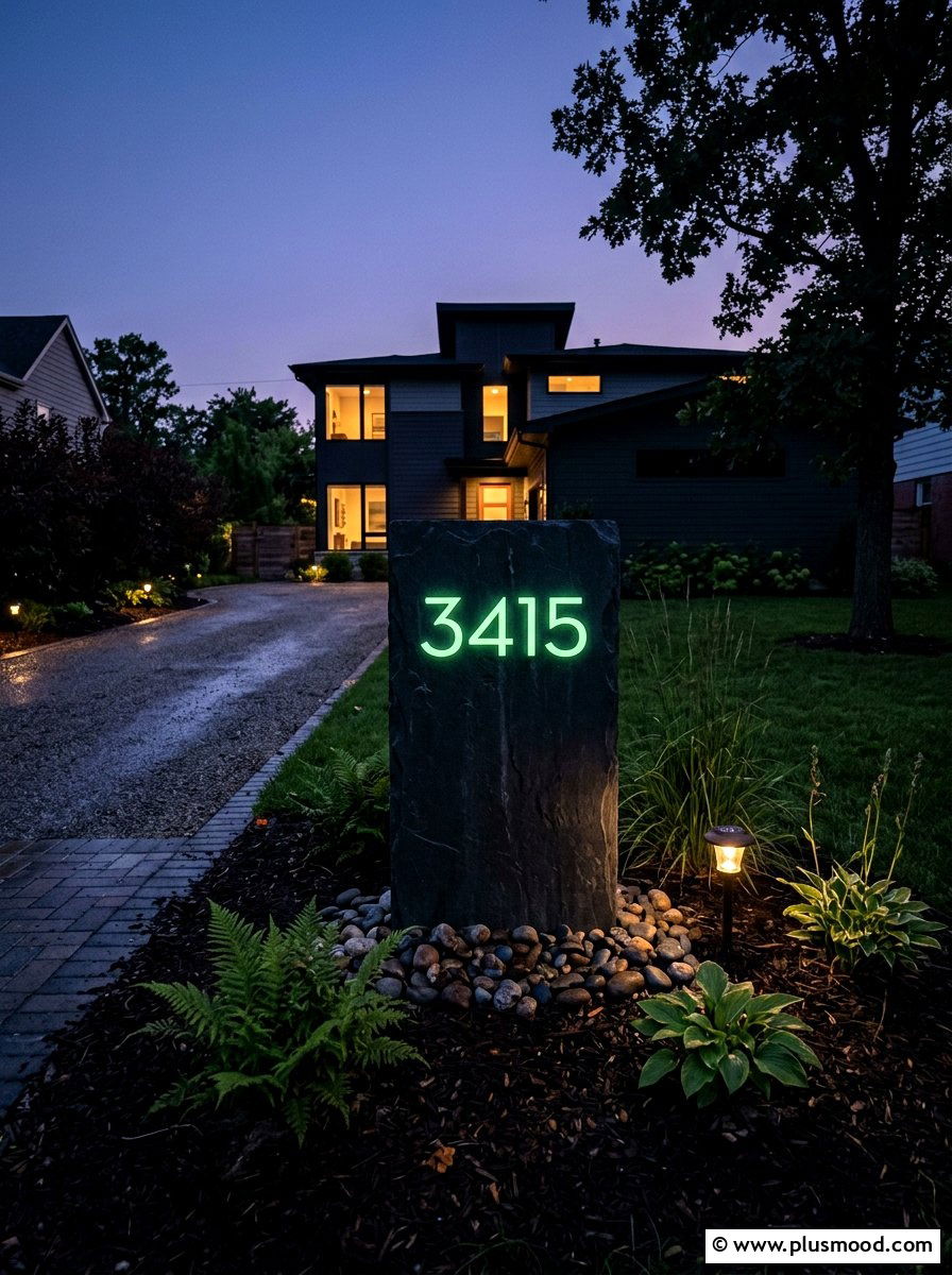 Glow in the dark address rock - 25 painted rock ideas for address markers