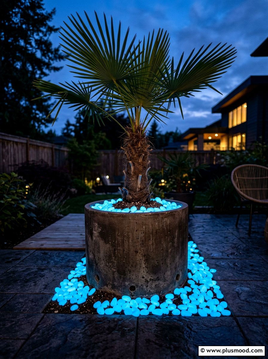Glow in the dark garden rock - 25 painted rock ideas for plant pot decoration