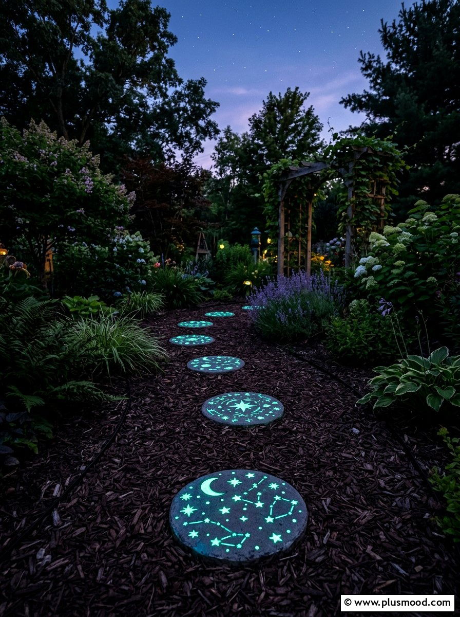 Glow in the dark stepping stones - 25 painted rock ideas for stepping stones
