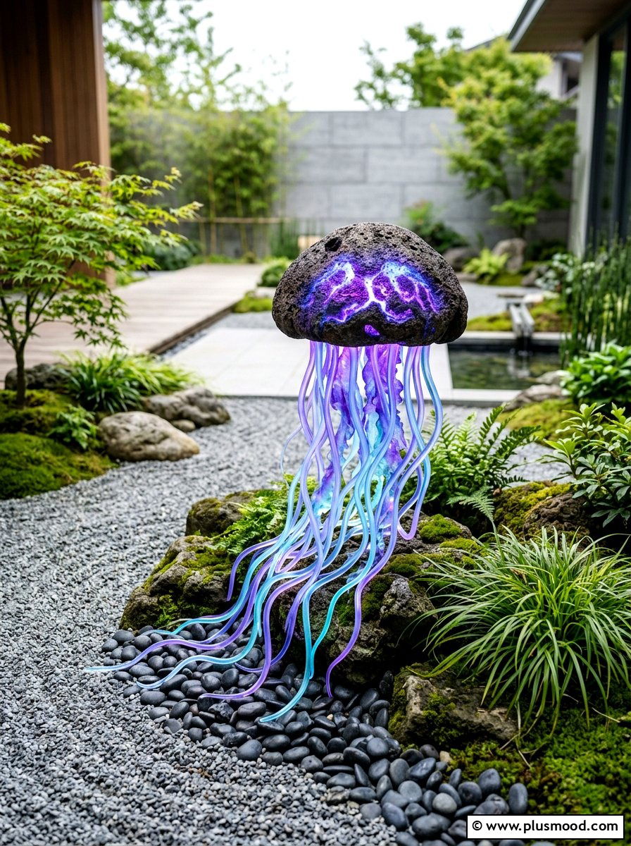 Glowing Jellyfish Rock - 25 painted rock ideas with glow in the dark paint