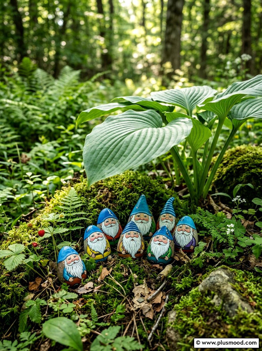 Gnome Rock - 25 painted rock ideas for fairy garden