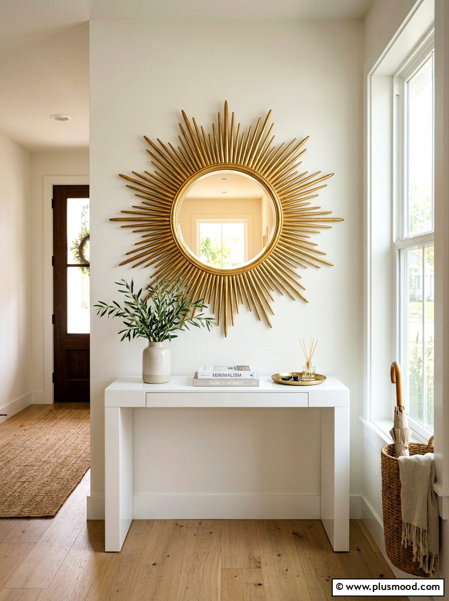 Gold Sunburst Mirror - 25 simple summer home decor ideas
