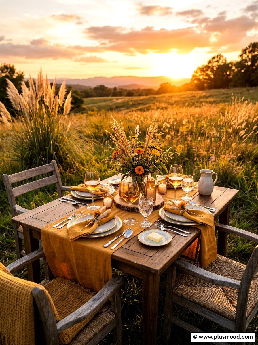 Golden Hour Outdoor Table - 25 late summer tablescape ideas