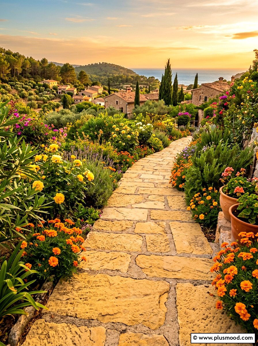 Golden Sandstone Path - 25 summer backyard path ideas