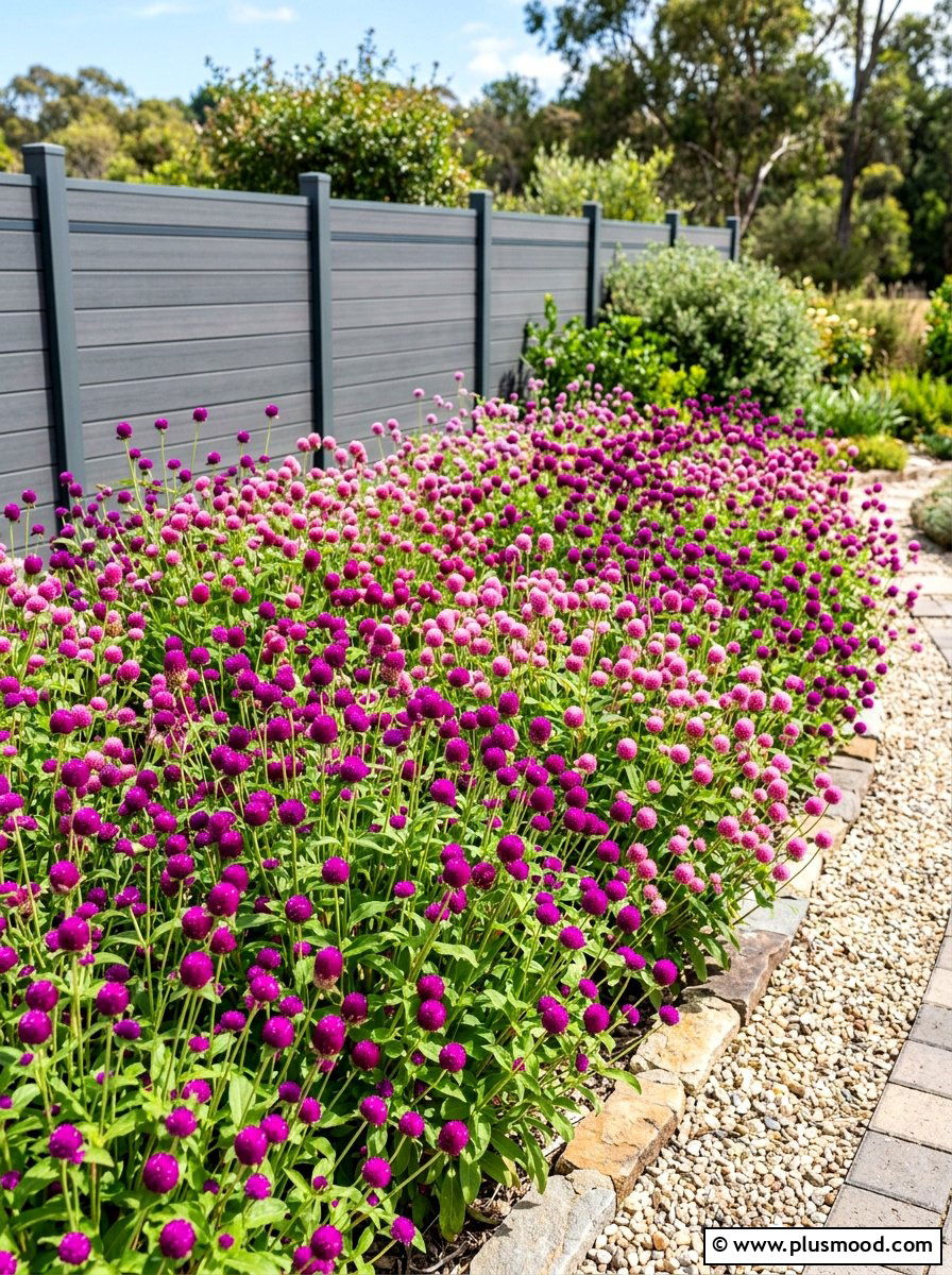Gomphrena Patch - 25 summer cutting garden ideas
