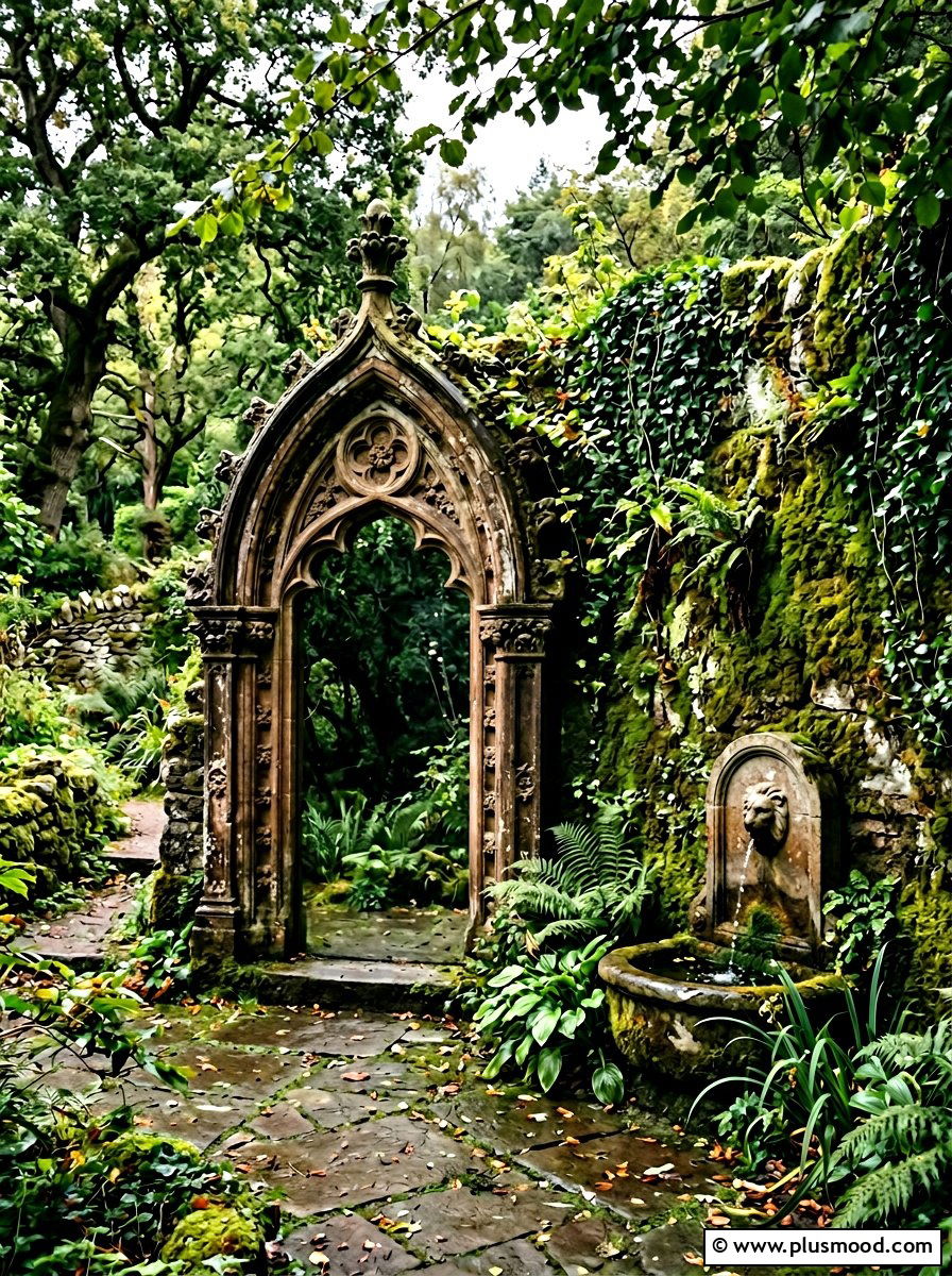 Gothic Arch Stone Mirror - 25 small backyard ideas with mirror