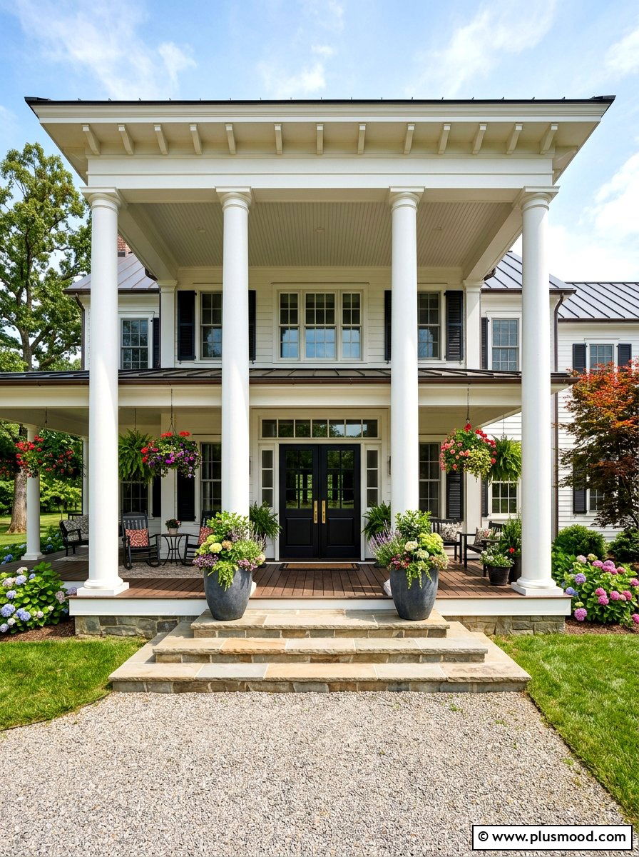 Grand Farmhouse Front Porch - 25 summer farmhouse front porch ideas