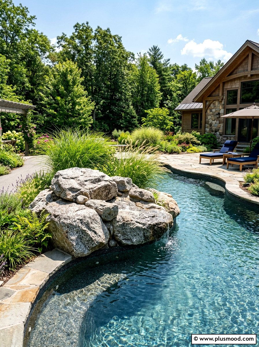 Granite Boulder Cluster - 25 pool landscaping ideas with rocks