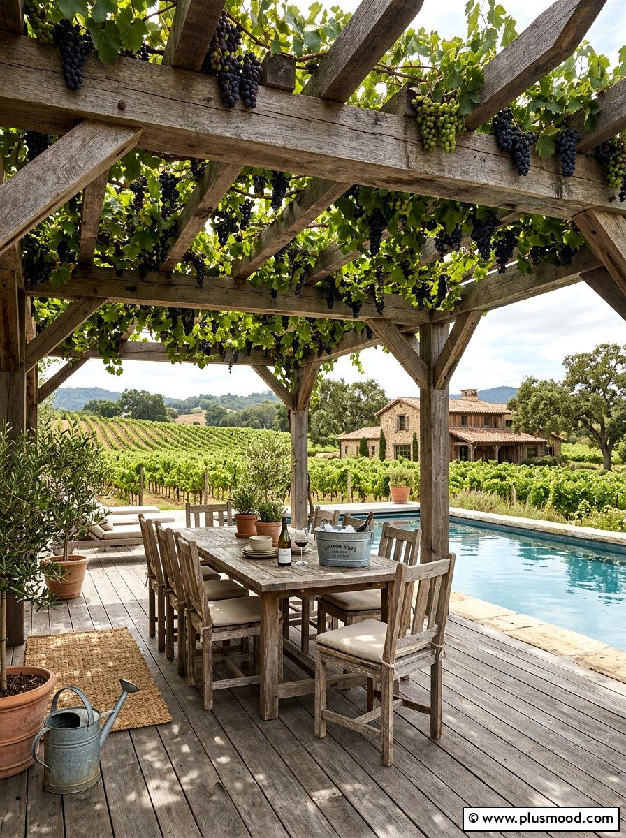 Grapevine Pool Pergola - 25 pool landscaping ideas with pergola and vines