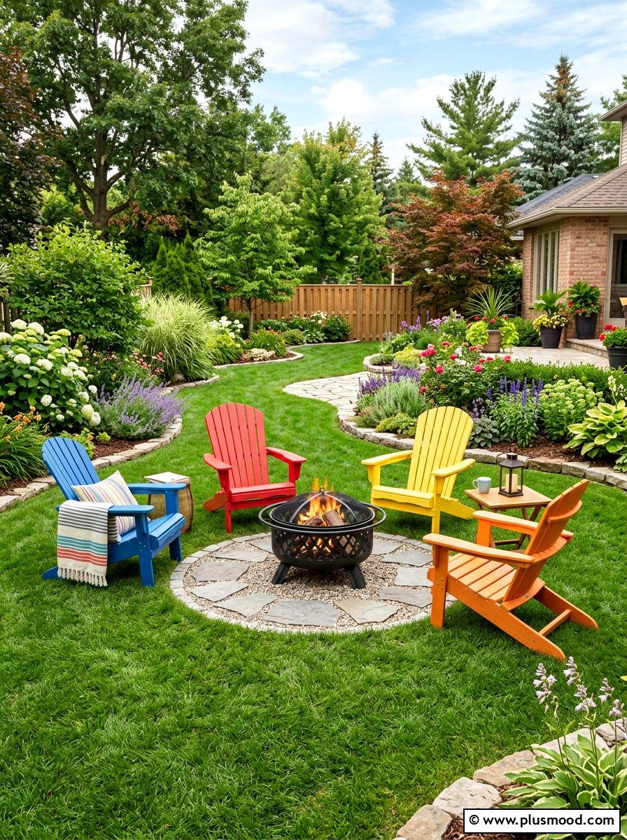 Grass Area Fire Pit - 25 small backyard ideas with fire pit