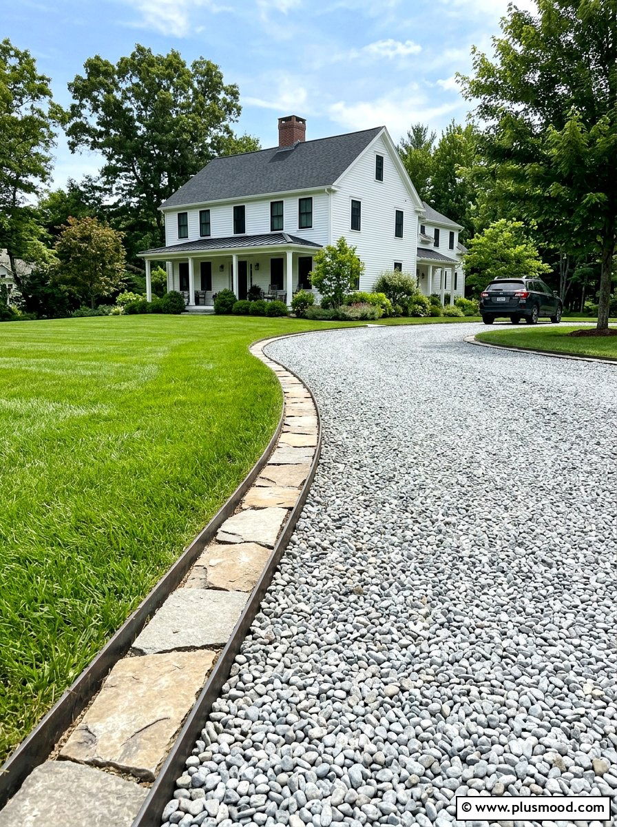 Gravel Driveway Edging - 25 summer farmhouse curb appeal ideas