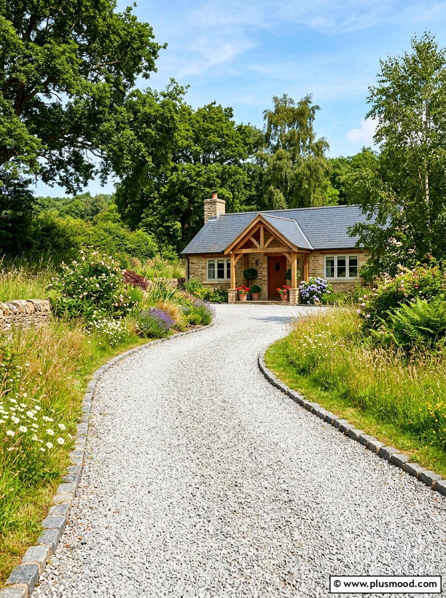 Gravel Driveway - 25 summer bungalow curb appeal ideas