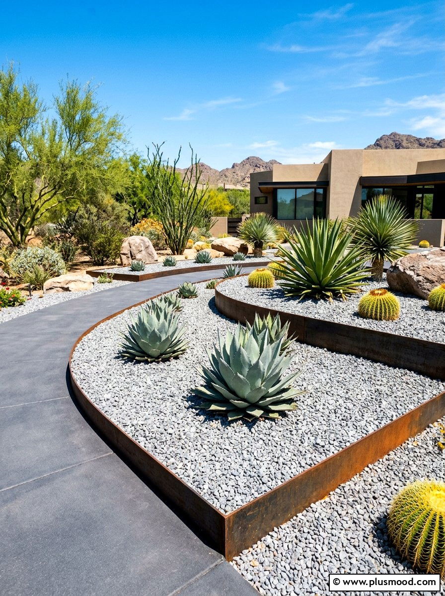Gravel Garden Beds - 25 summer modern curb appeal ideas
