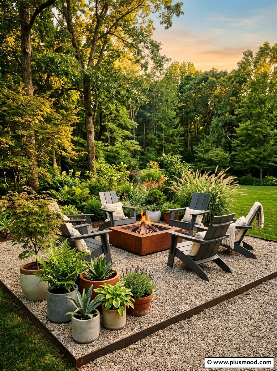 Gravel Patio - 25 small backyard ideas for no grass yards