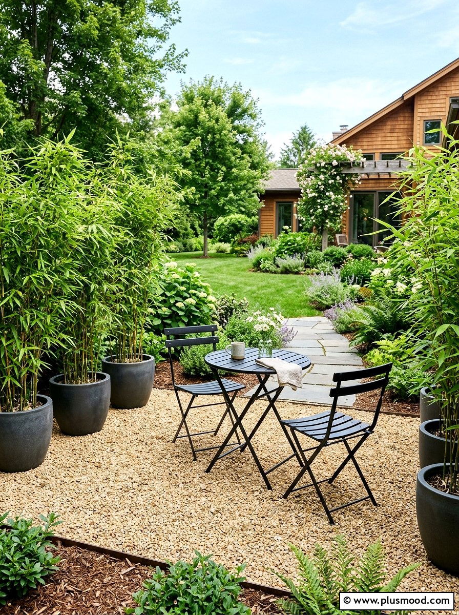Gravel Patio Space - 25 small backyard ideas with zen garden