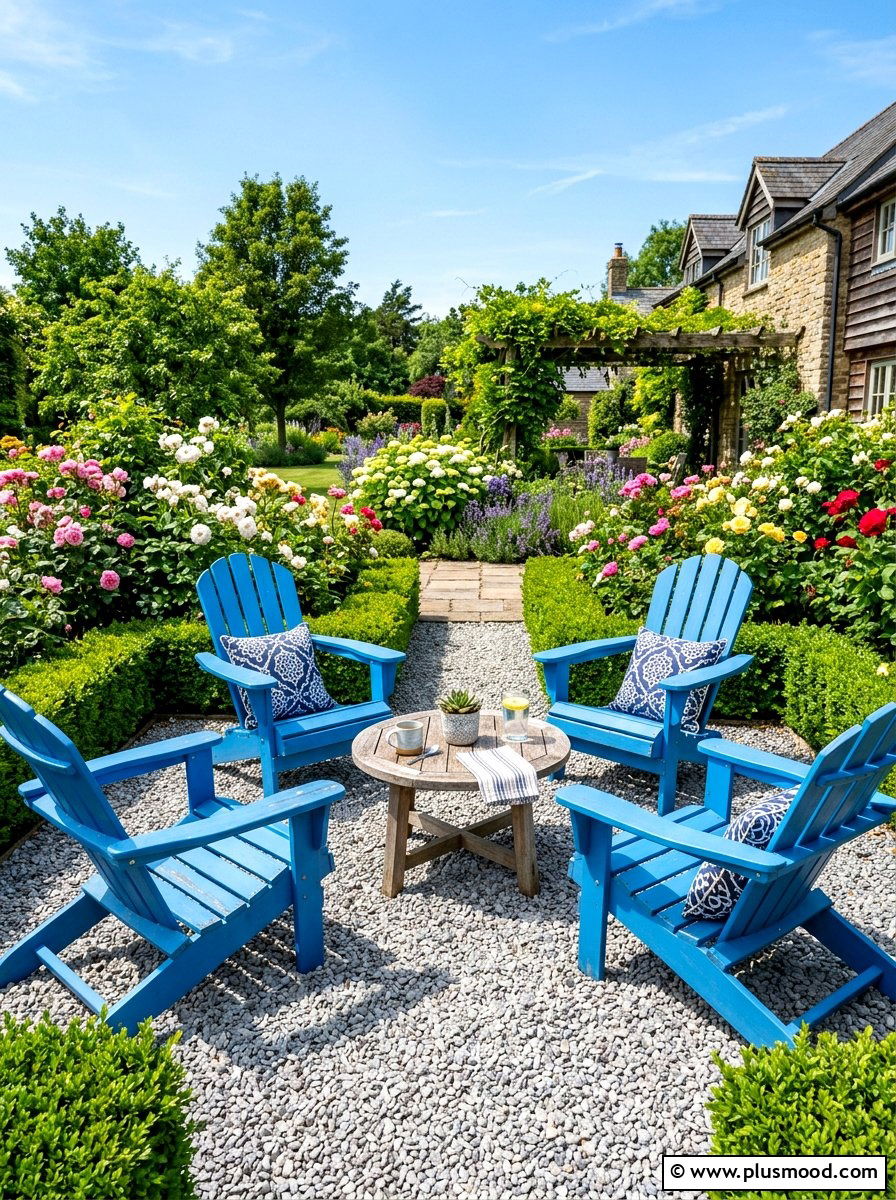 Gravel Patio with Adirondack Chairs - 25 best summer backyard ideas