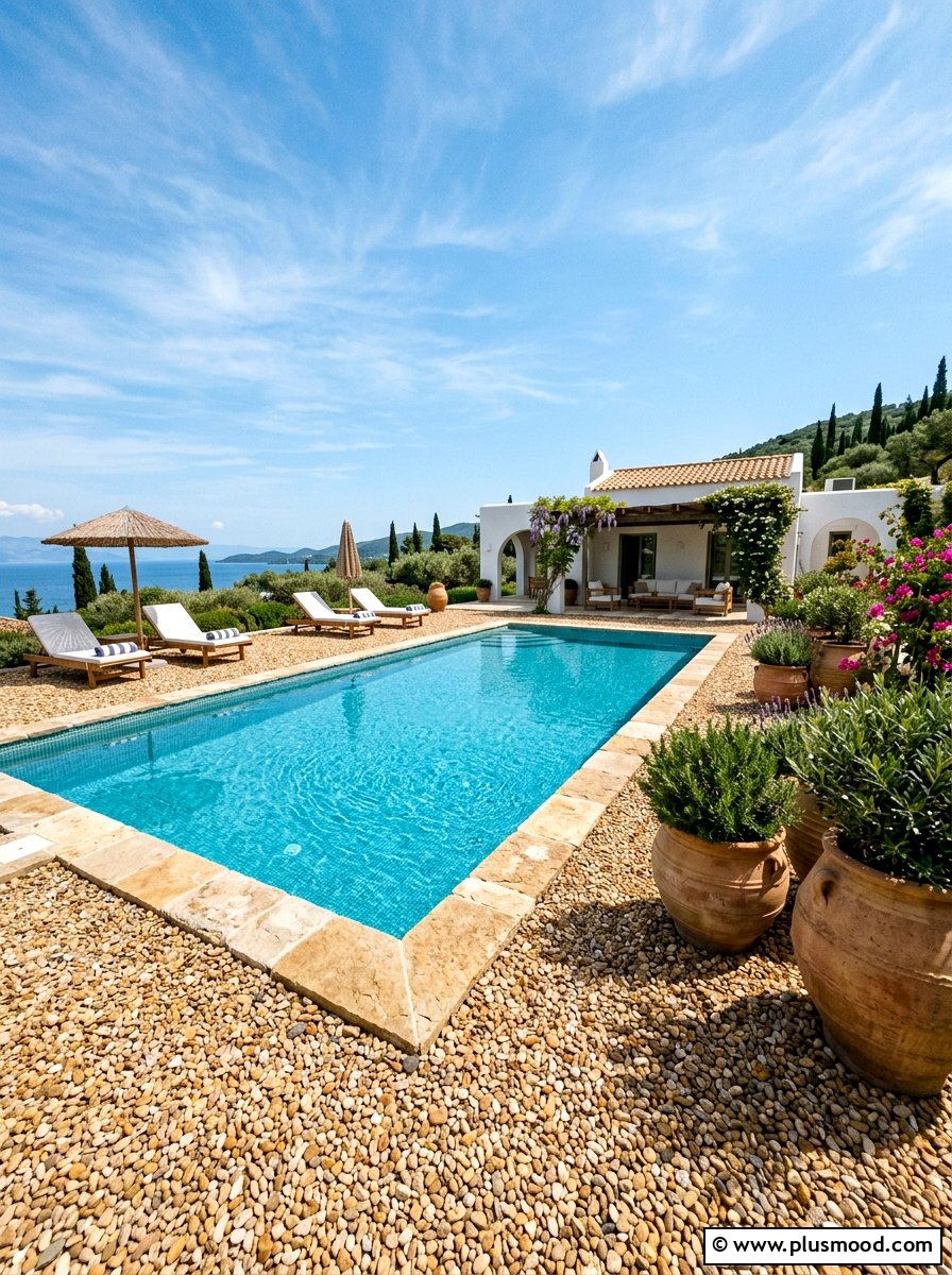 Gravel Pool Surround - 25 pool landscaping ideas low maintenance