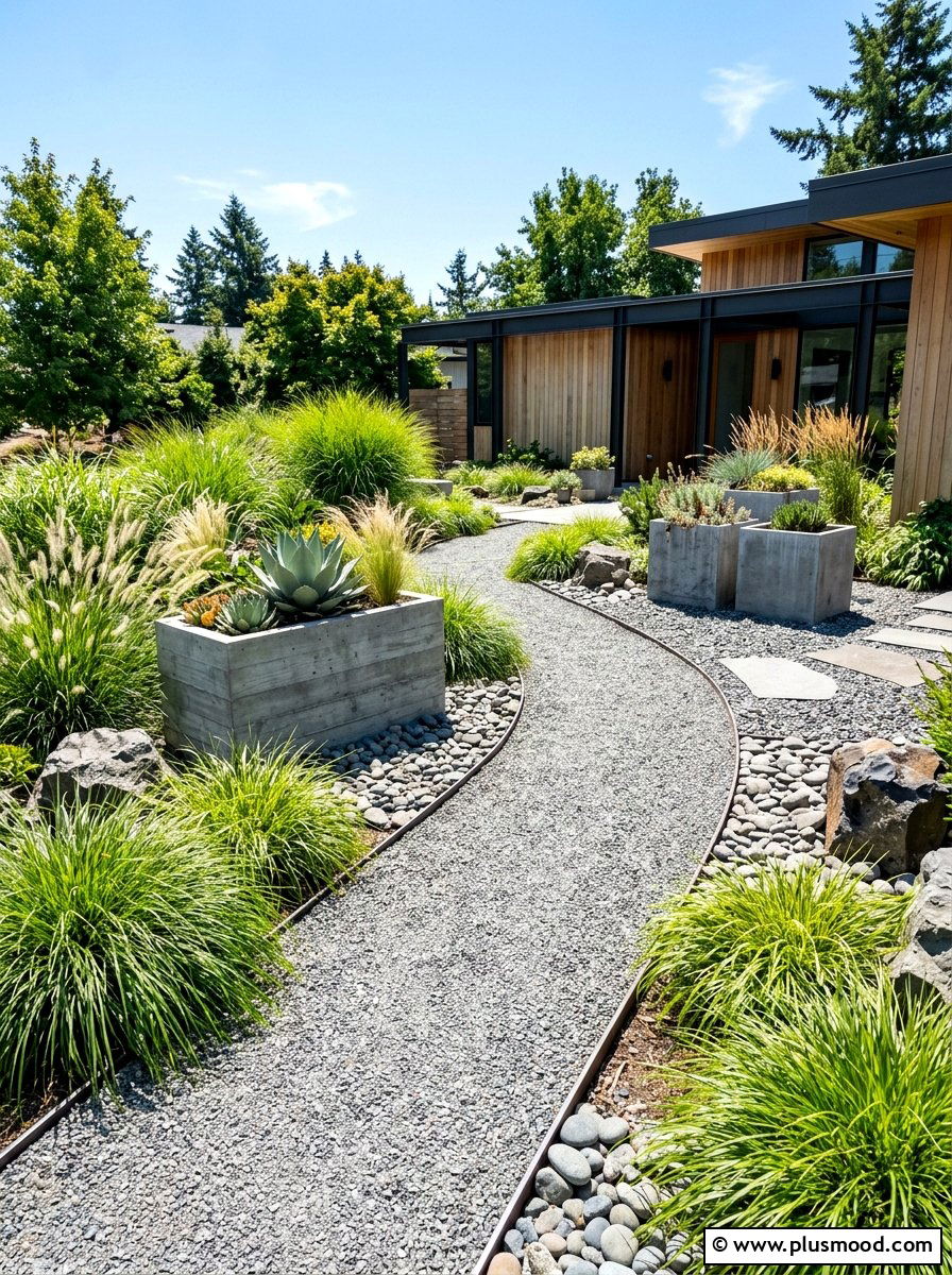 Gravel Rock Landscape - 25 summer drought tolerant landscaping ideas
