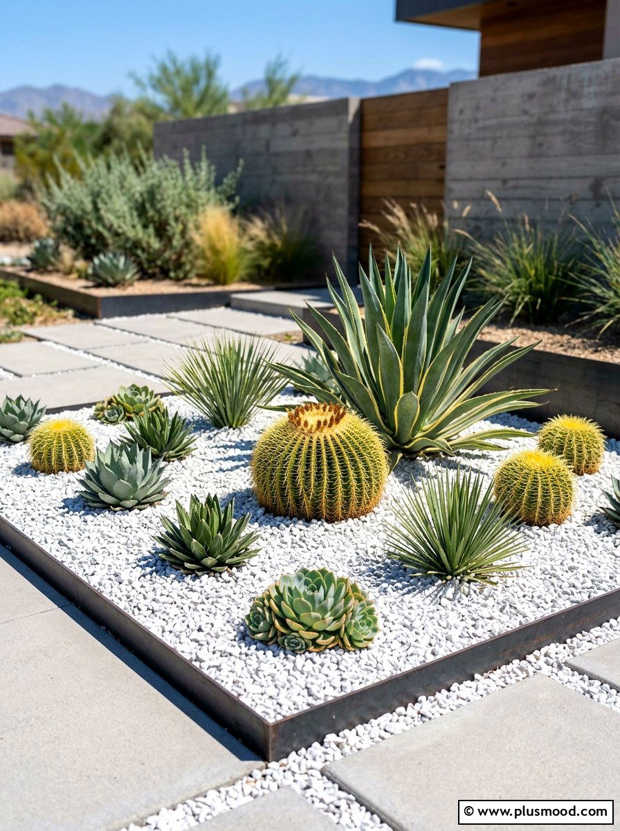 Gravel Succulent Bed - 25 summer succulent garden ideas