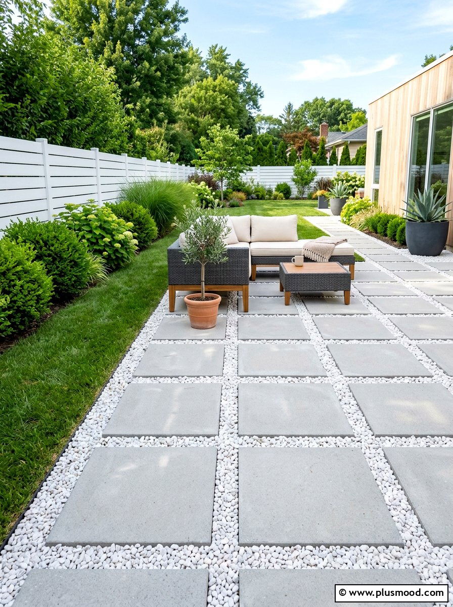 Gravel and pavers - 25 small backyard ideas with gravel
