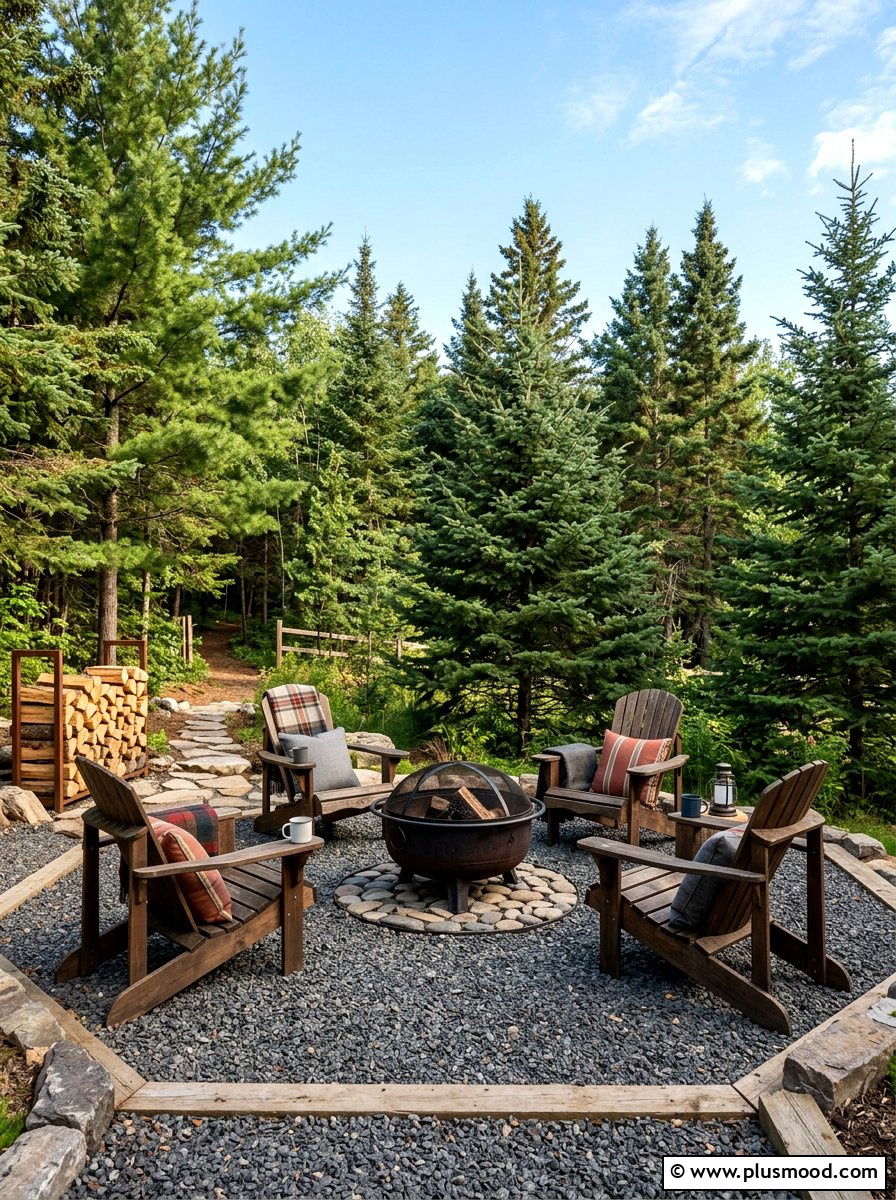Gravel fire pit area - 25 small backyard ideas with gravel