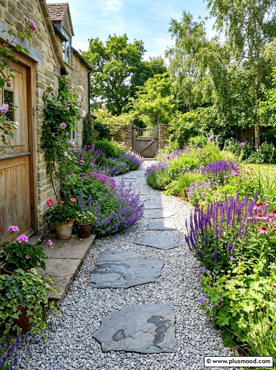 Gravel garden path - 25 small backyard ideas with gravel