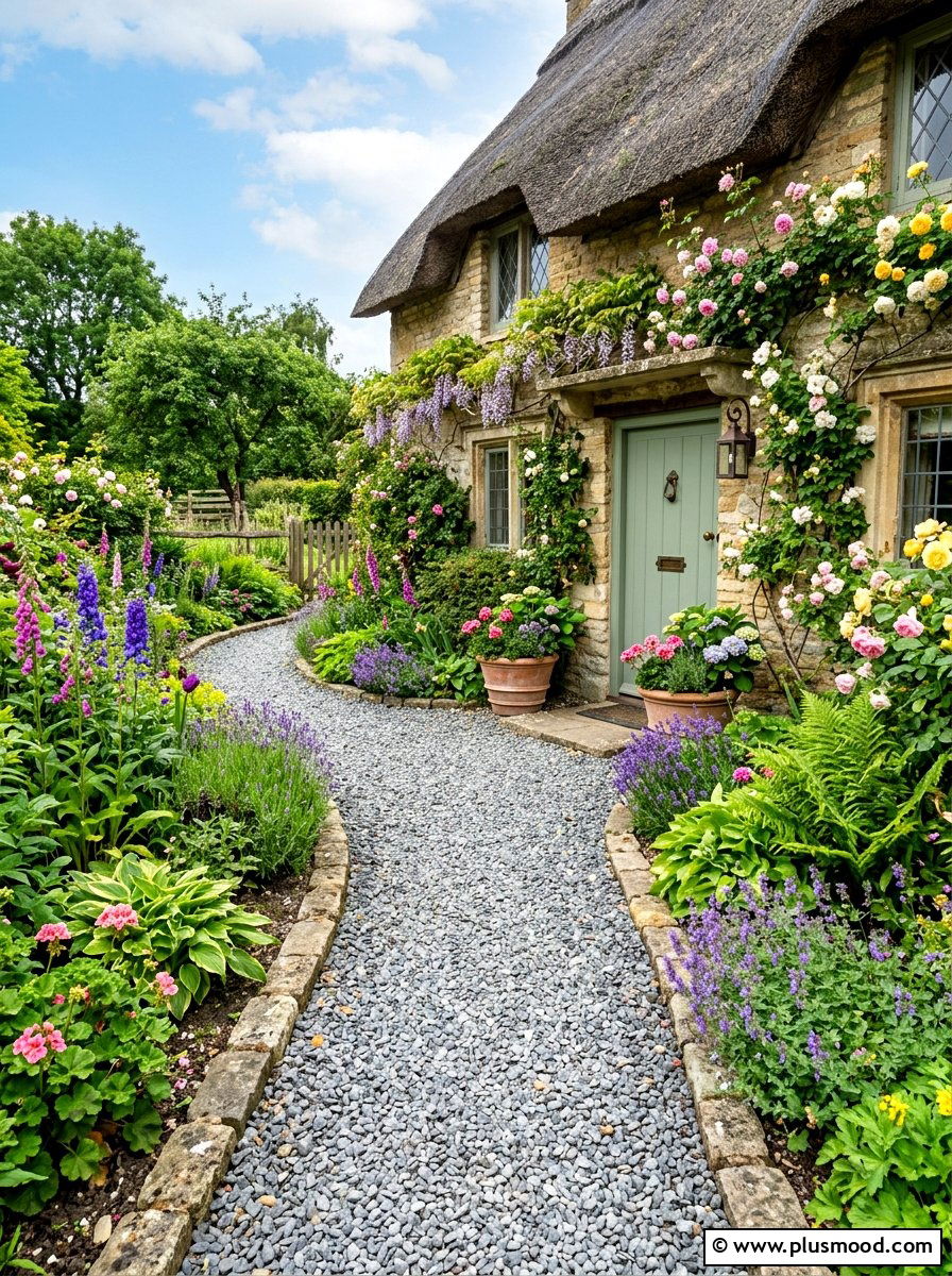 Gravel garden path - 25 summer cottage curb appeal ideas