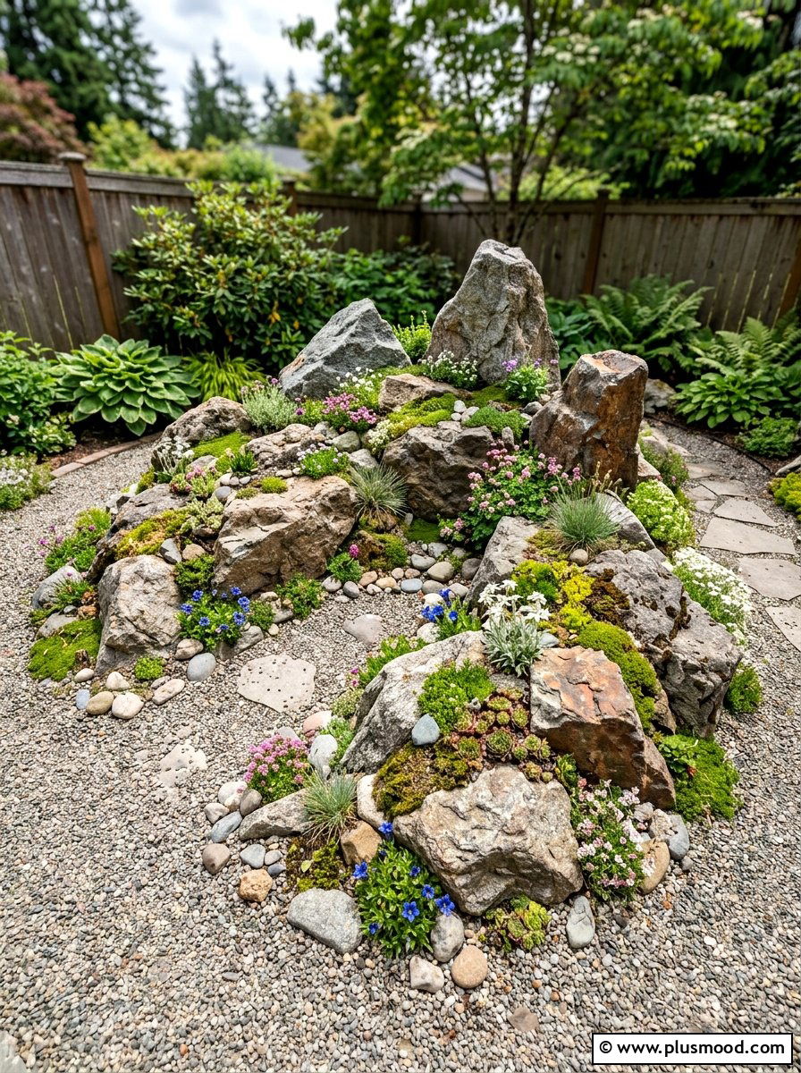 Gravel rock garden - 25 small backyard ideas with gravel