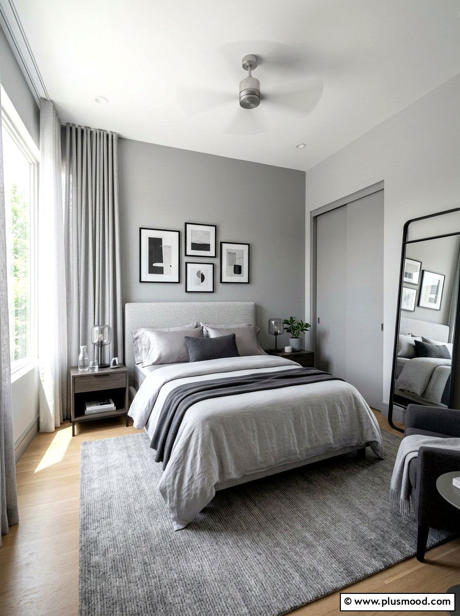 Gray Monochromatic Summer Bedroom - 25 minimalist summer bedroom ideas