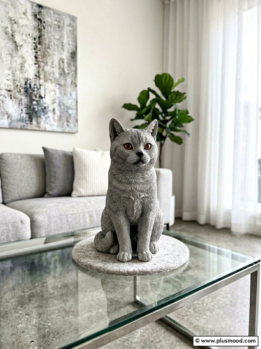 Gray Shorthair Stone - 25 painted rock ideas with cats