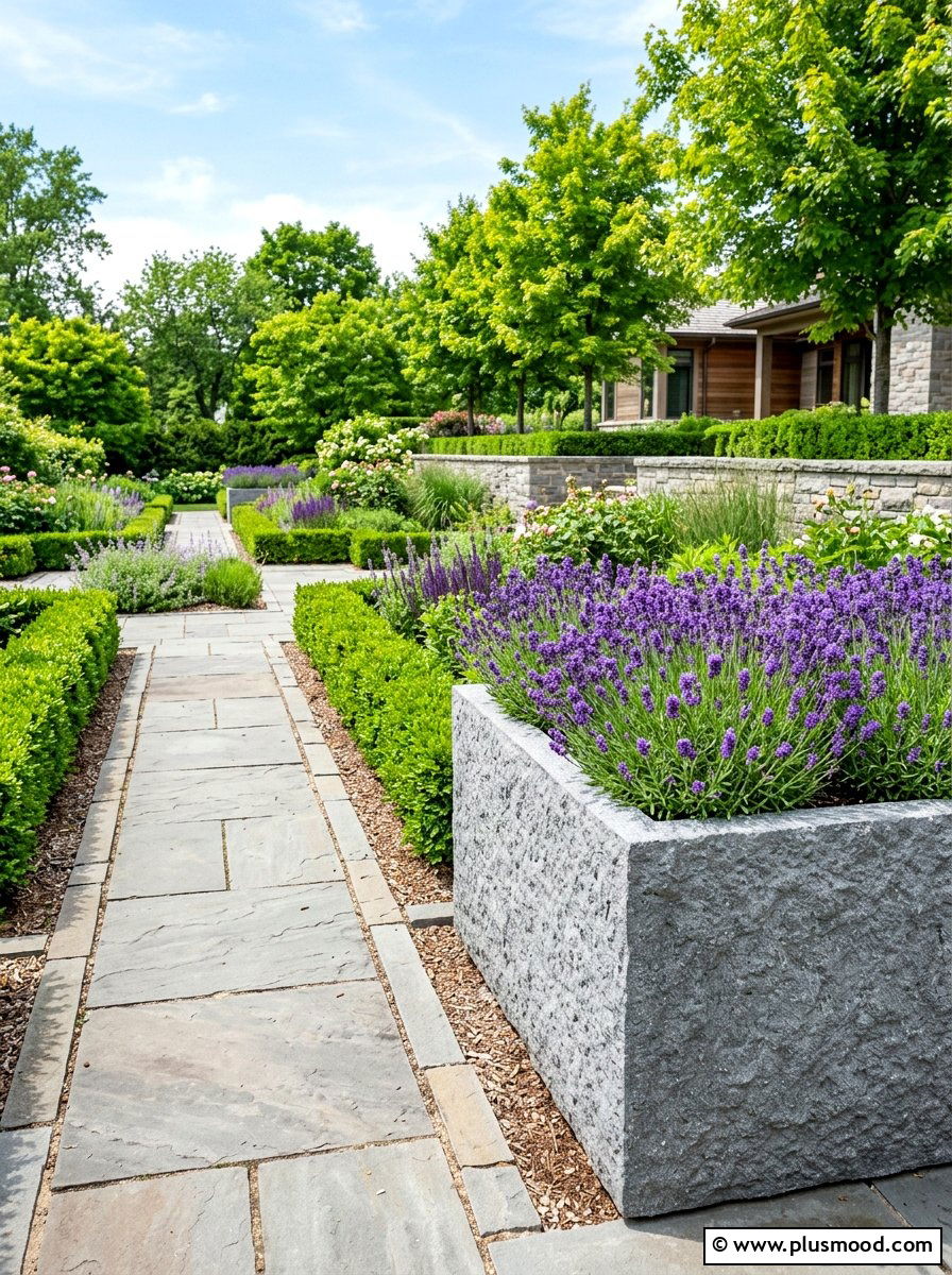 Gray Textured Fiberstone Box - 25 summer modern planter ideas