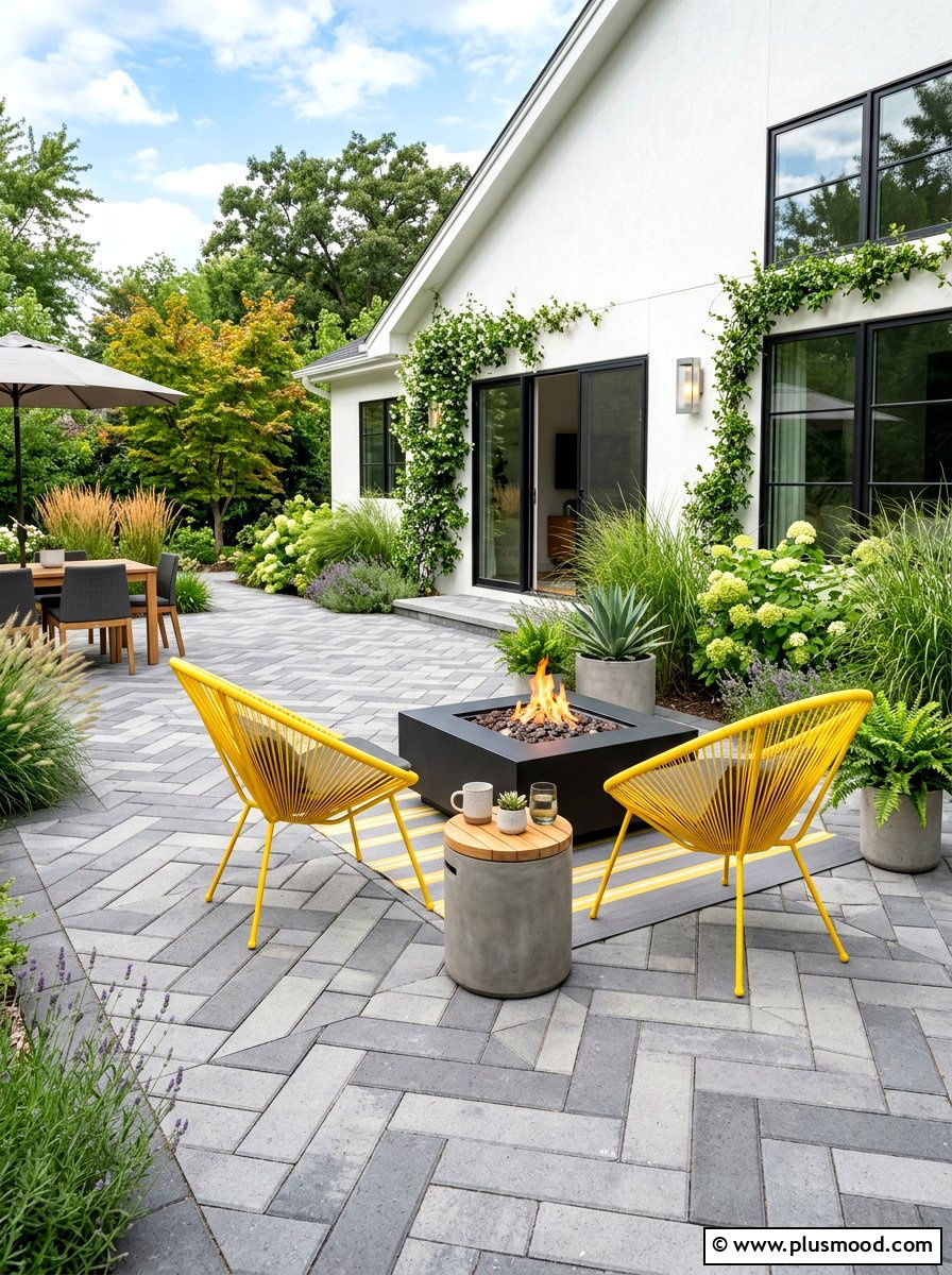 Gray concrete paver patio - 25 summer paver patio ideas