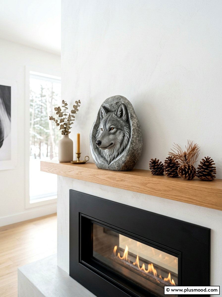Gray wolf stone - 25 painted rock ideas with forest animals