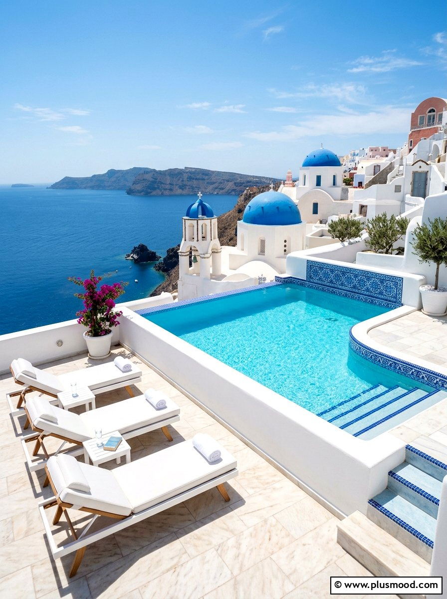 Greek Style Pool - 25 summer small pool backyard ideas