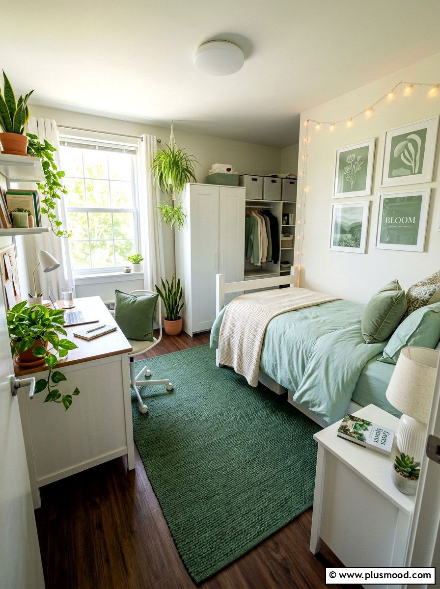 Green Dorm Aesthetic - 25 summer dorm room ideas